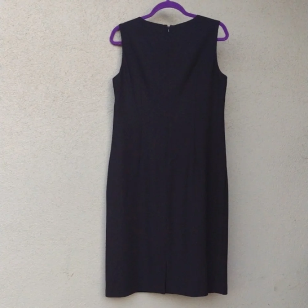 DKNY Black Wool Midi Sheath Dress 12 - Picture 2 of 8